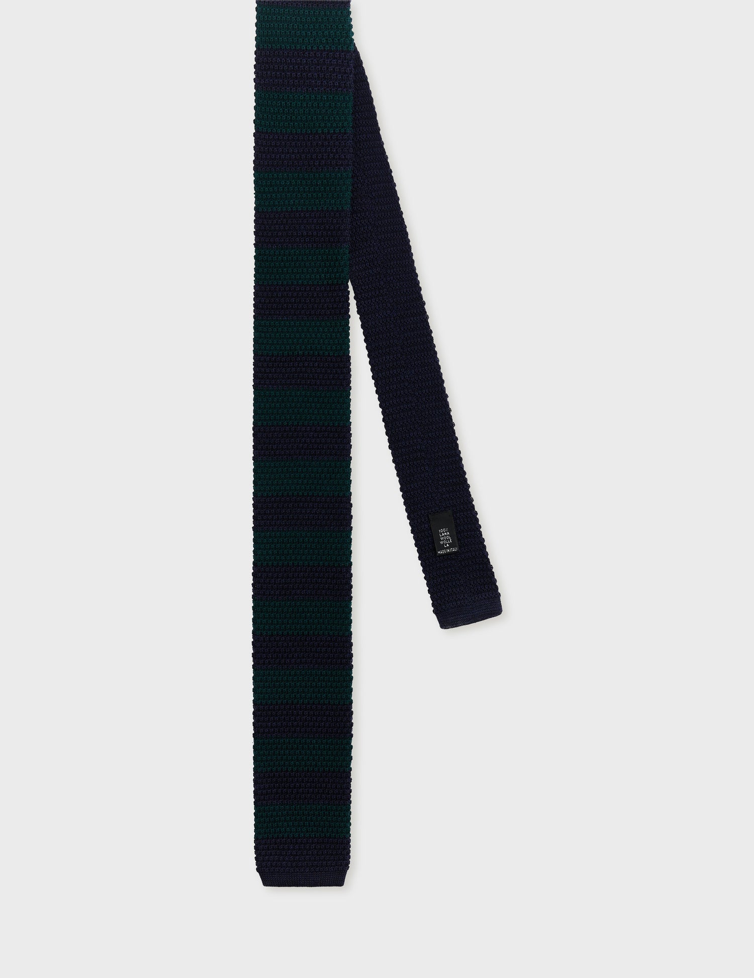 Green and blue wool tie