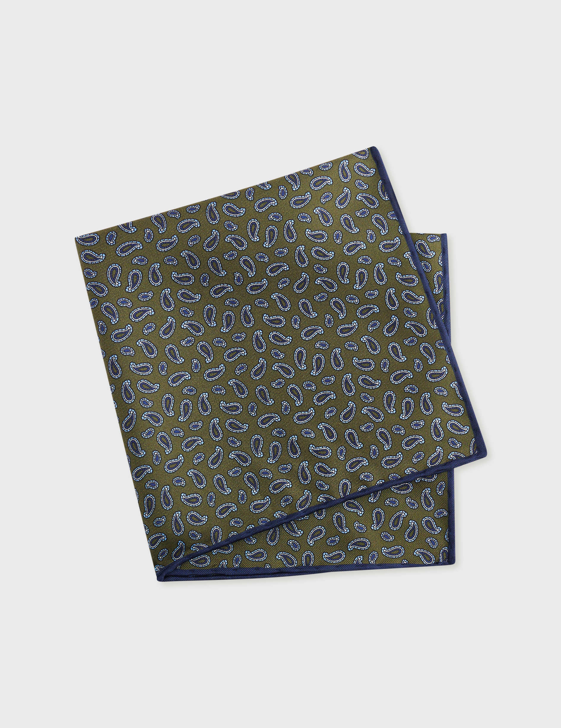 khaki pattern twill pocket square