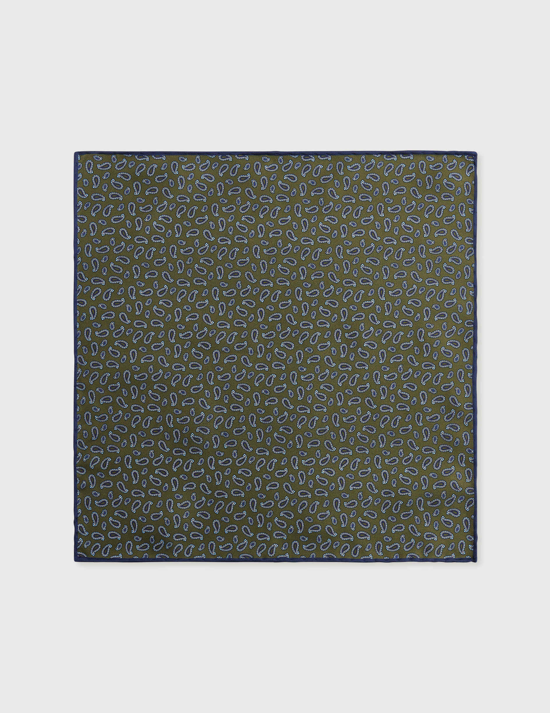 khaki pattern twill pocket square