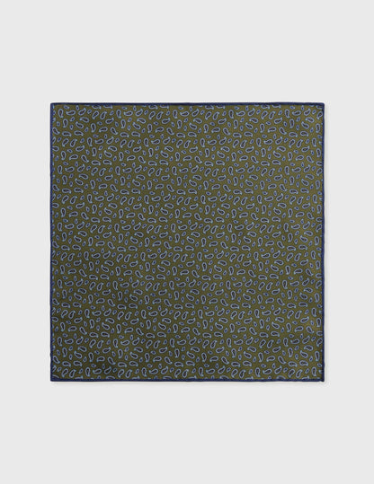 khaki pattern twill pocket square