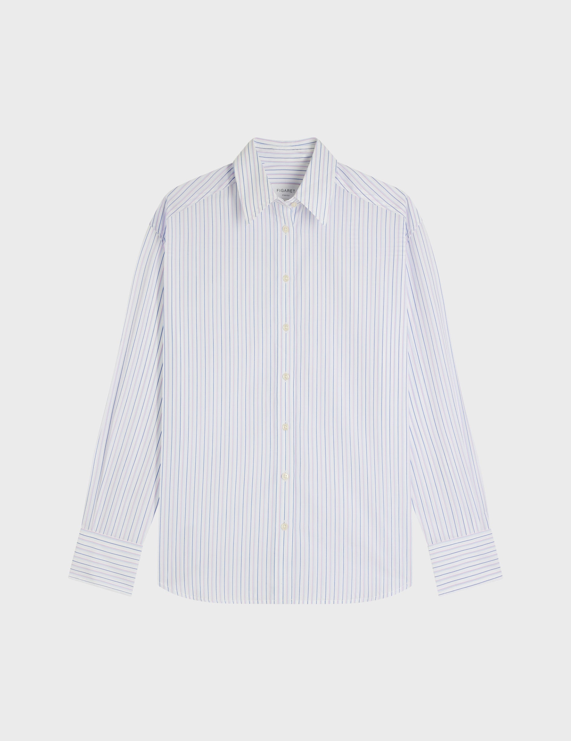 blue striped Amber shirt - Poplin - Shirt Collar