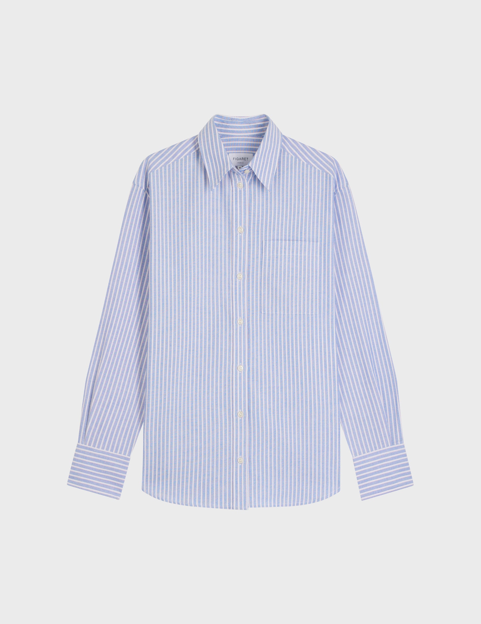 blue striped Charlotte shirt - Oxford - Shirt Collar