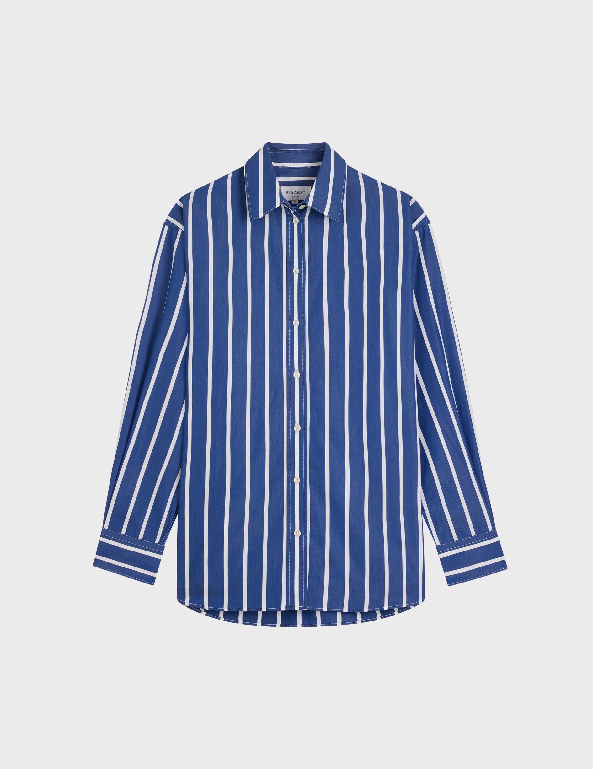 navy blue striped Delina shirt - Poplin - Shirt Collar