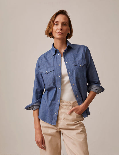 Gisèle blue denim shirt