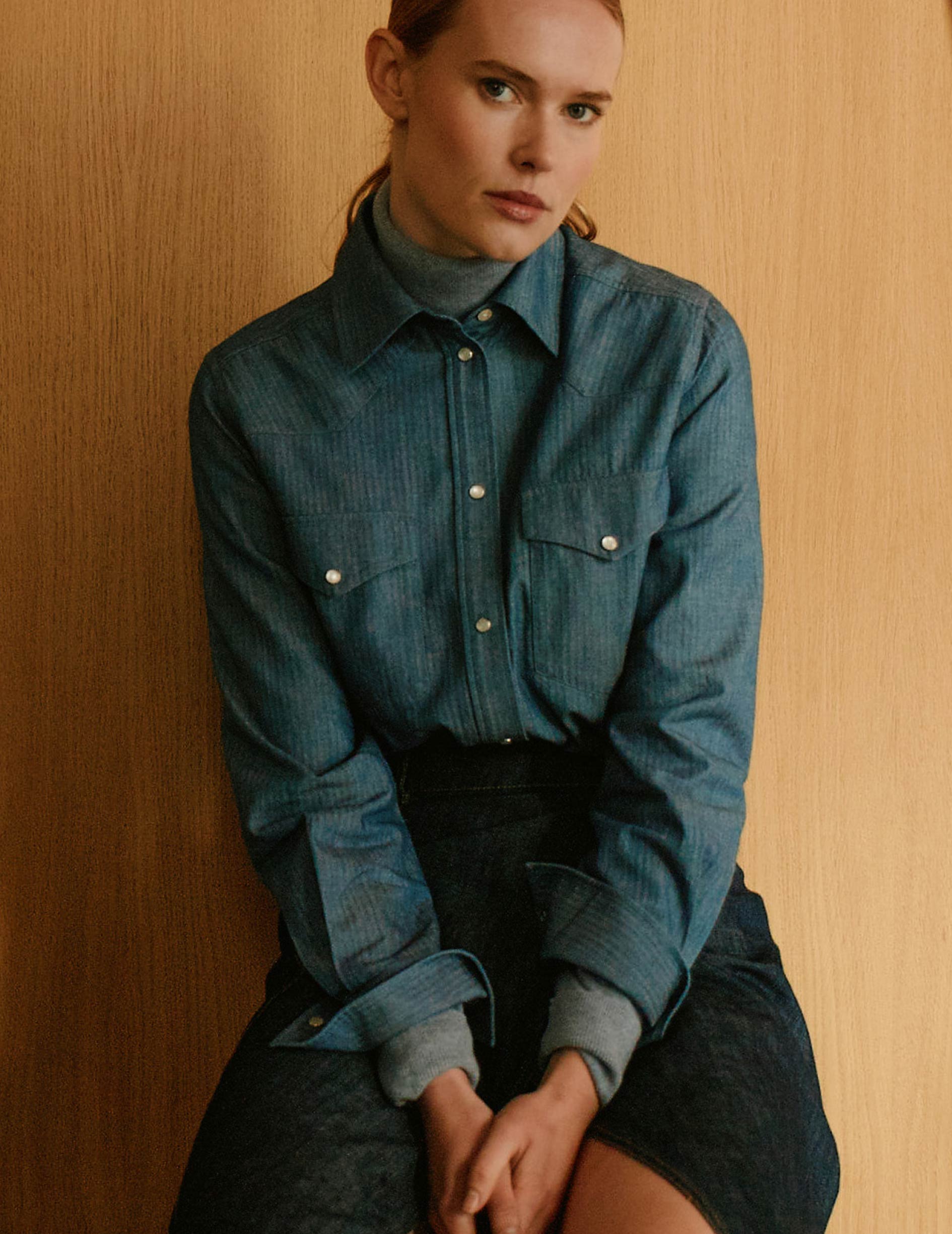 Gisèle blue denim shirt