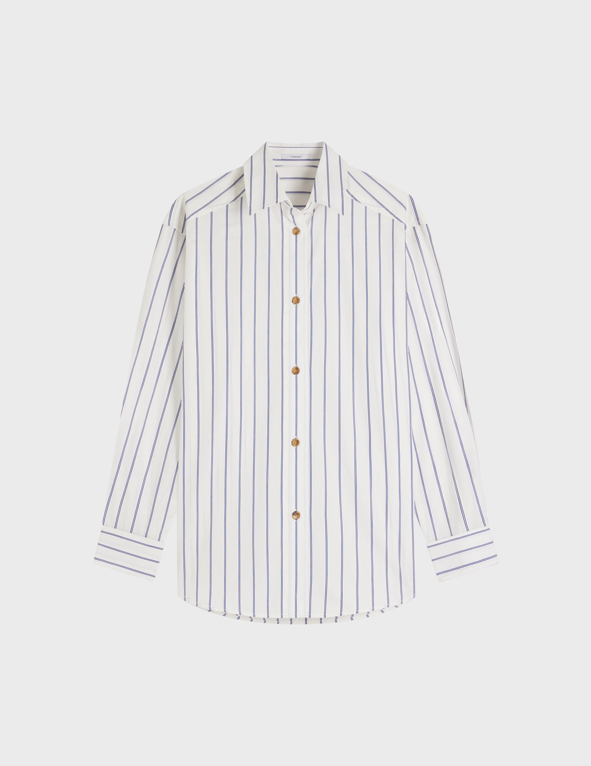 blue striped Hannah shirt - Poplin - Shirt Collar - Musketeers Cuffs