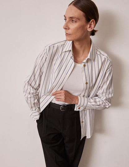 blue striped Hannah shirt