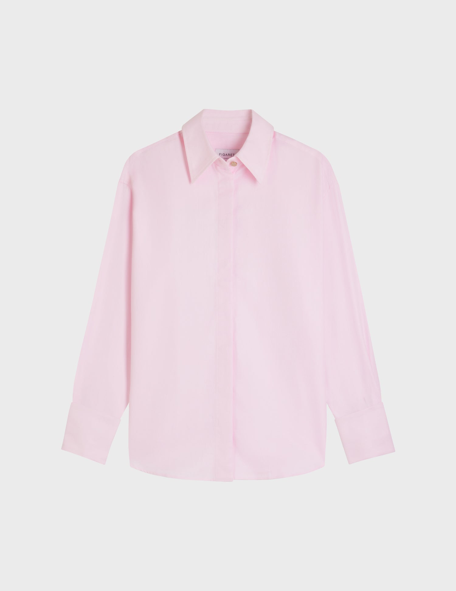 Hillie Hidden button placket pink shirt - Chevron - Shirt Collar - Musketeers Cuffs#4
