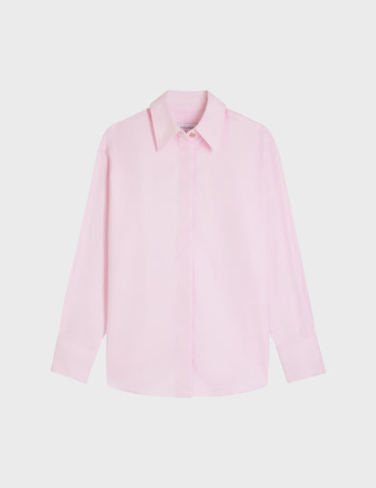 Hillie Hidden button placket pink shirt