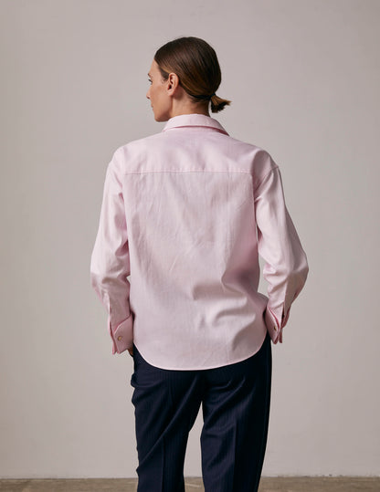 Hillie Hidden button placket pink shirt