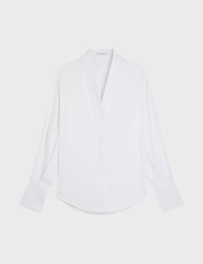 White Hidden button placket Ilena shirt