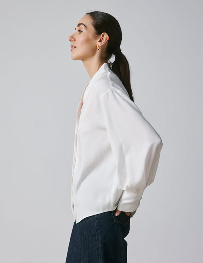 White Hidden buttons placket Ilena shirt