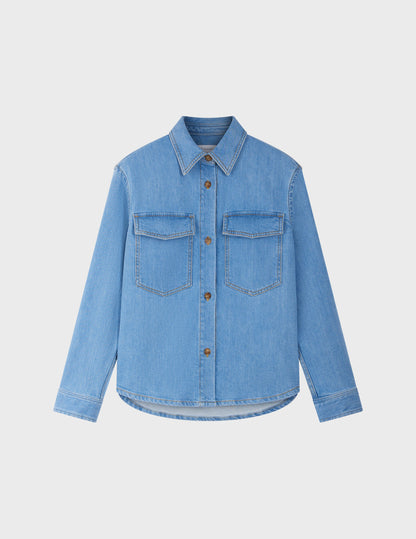 Ingrid overshirt in blue denim 