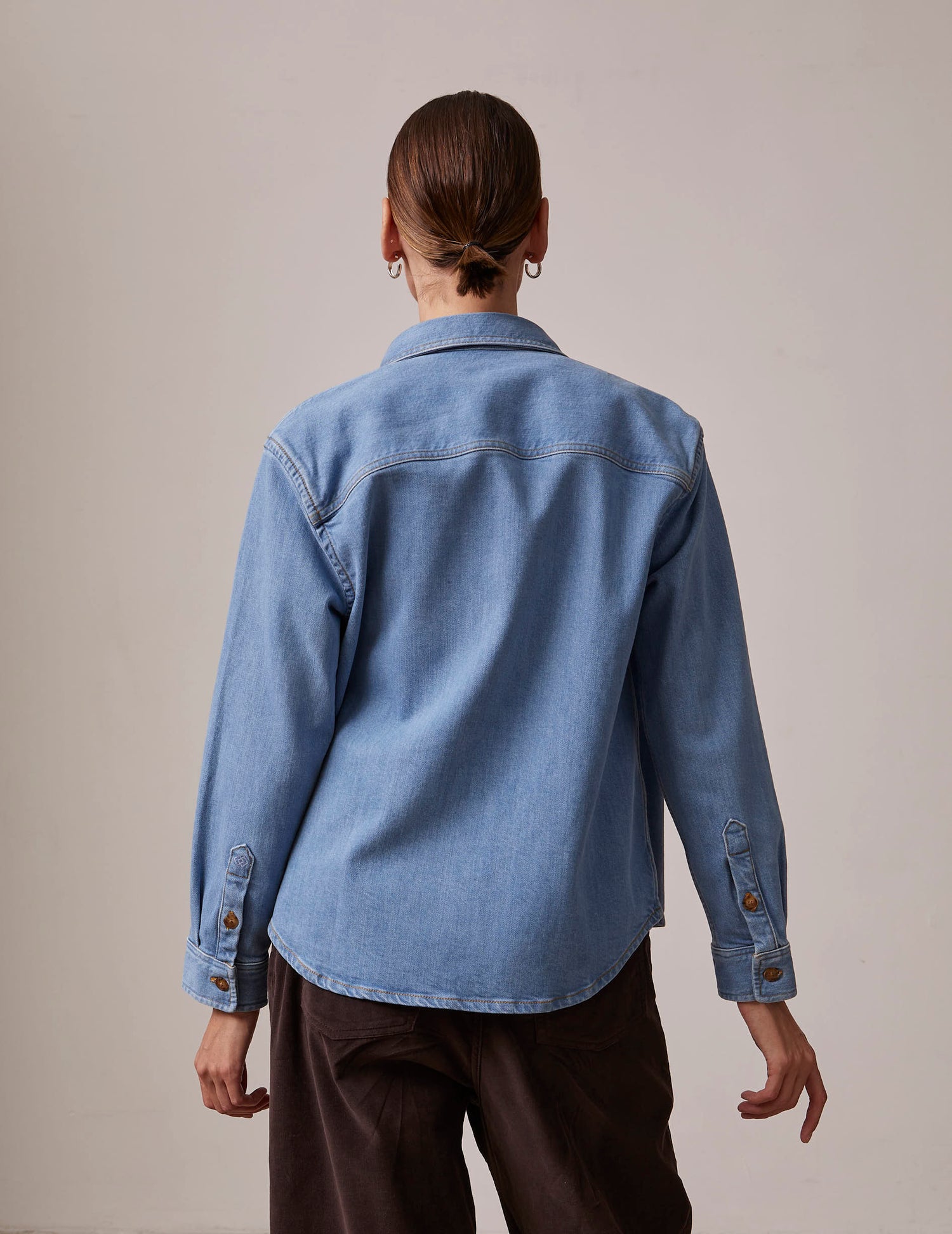 Ingrid blue denim overshirt - Denim - Shirt Collar#2