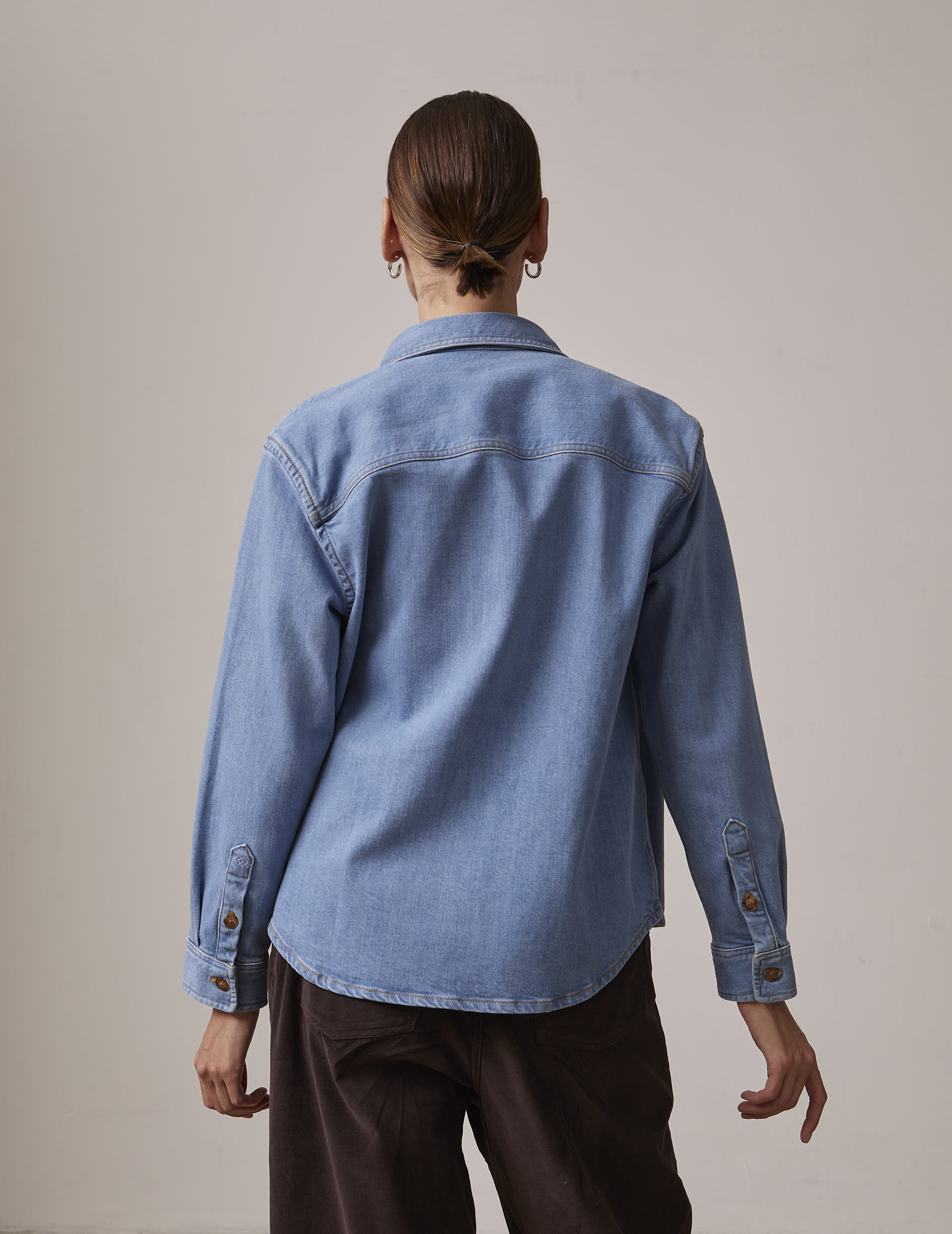 Ingrid overshirt in blue denim  - Denim - Shirt Collar