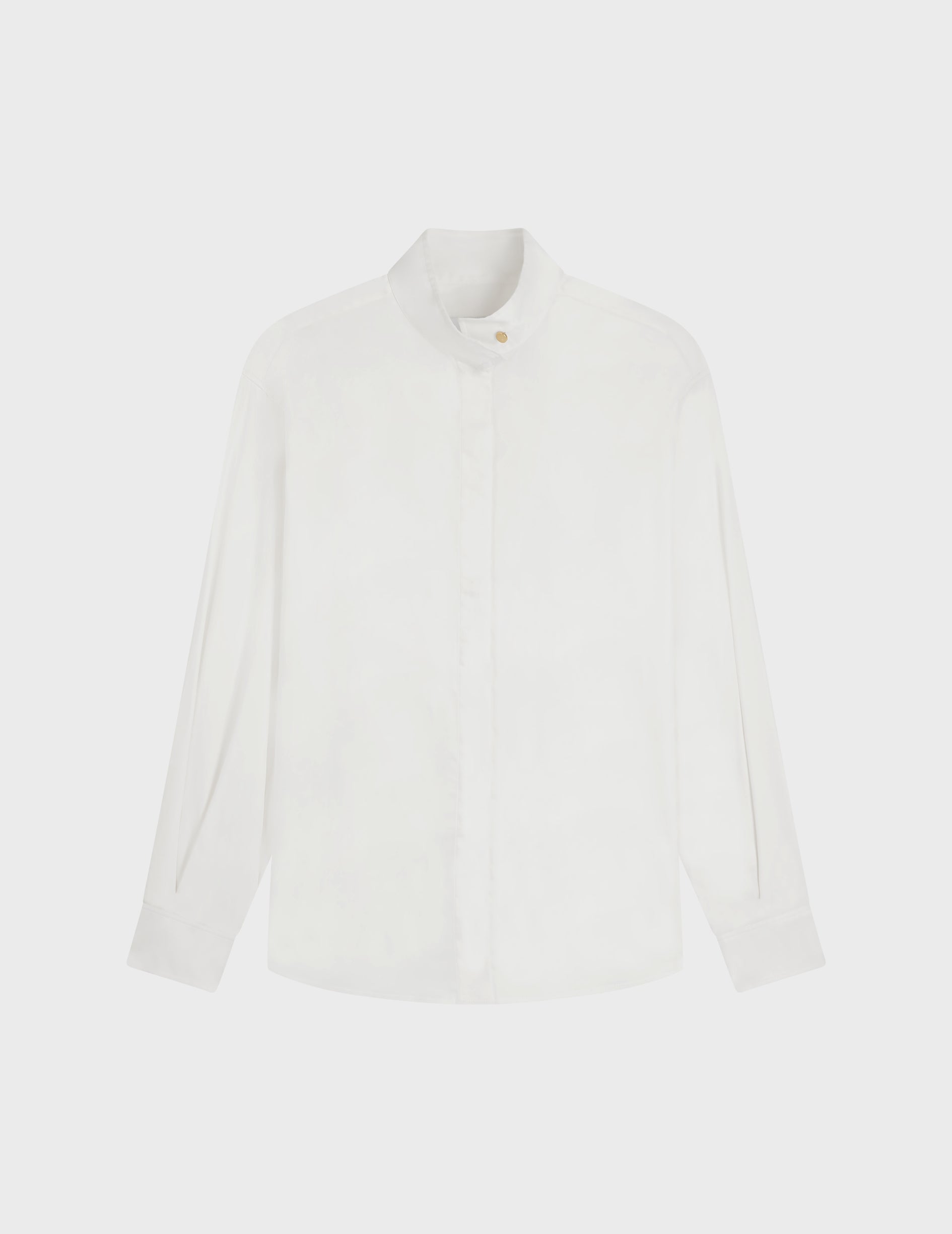 Innaée Hidden button placket ecru shirt - Satin - Right amount tip Collar