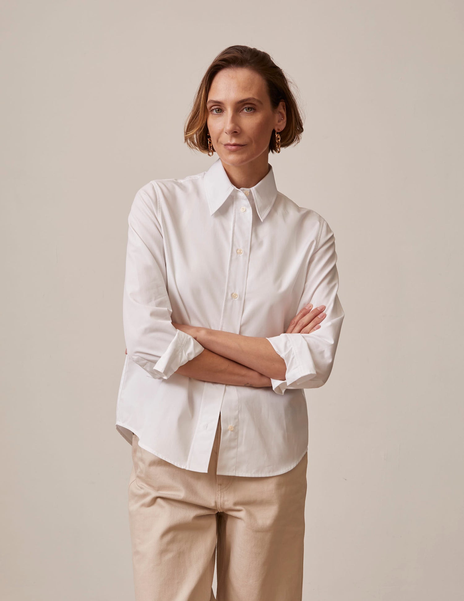 Innah white shirt - Poplin - Long Collar#3