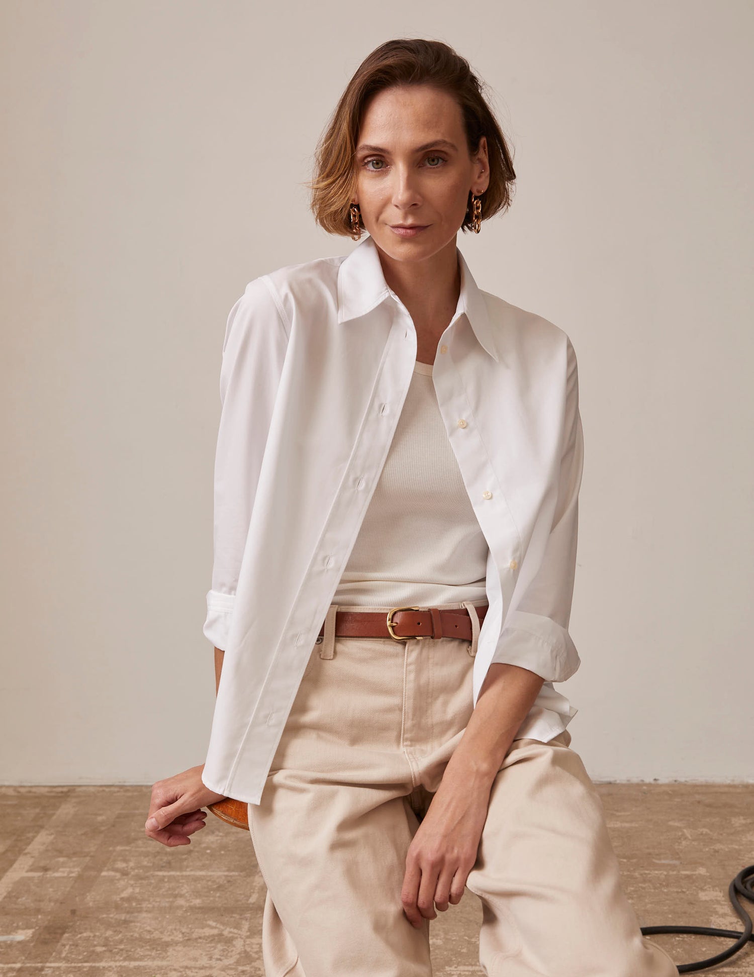 Innah white shirt - Poplin - Long Collar