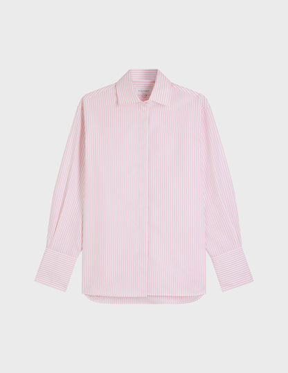 Irene Hidden button placket pink shirt