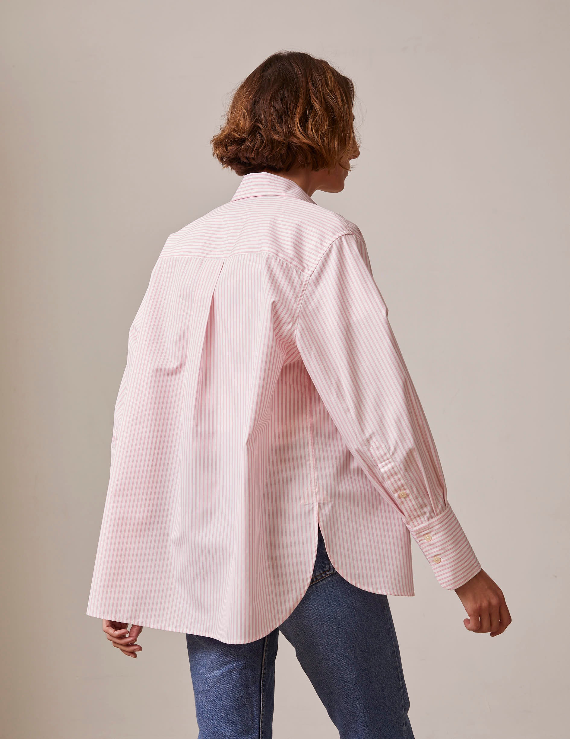 pink Hidden button placket Irene shirt - Poplin - Shirt Collar