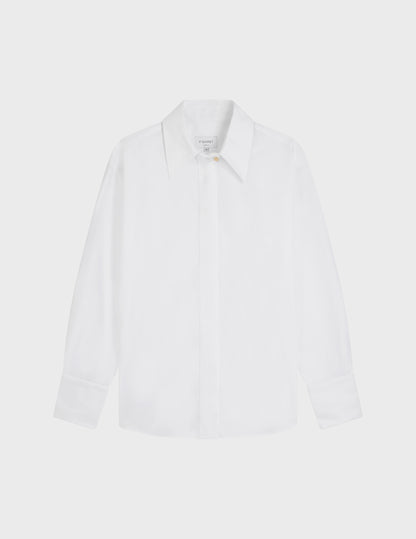 Iris Hidden button placket white shirt