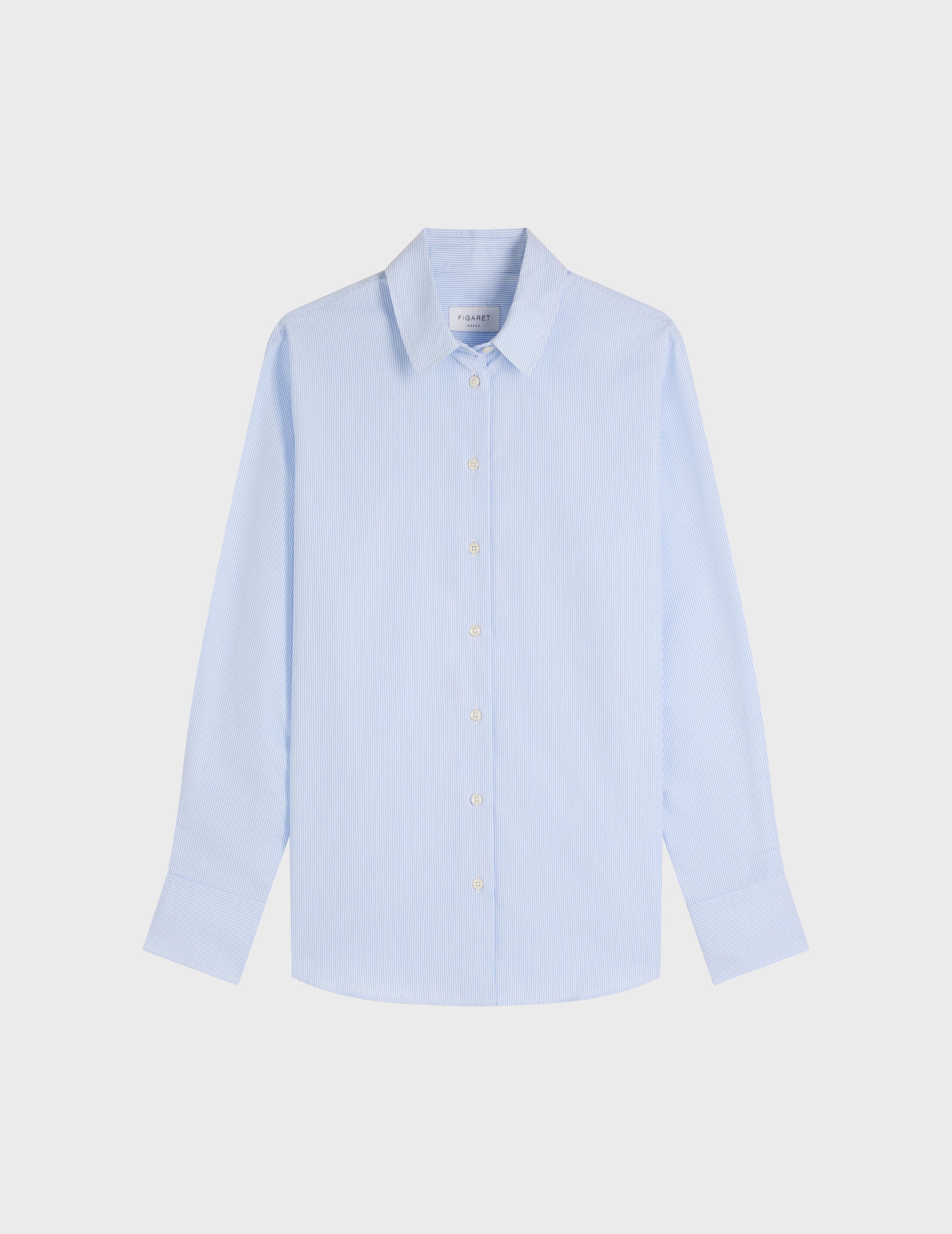 blue striped Marion shirt - Poplin - Shirt Collar