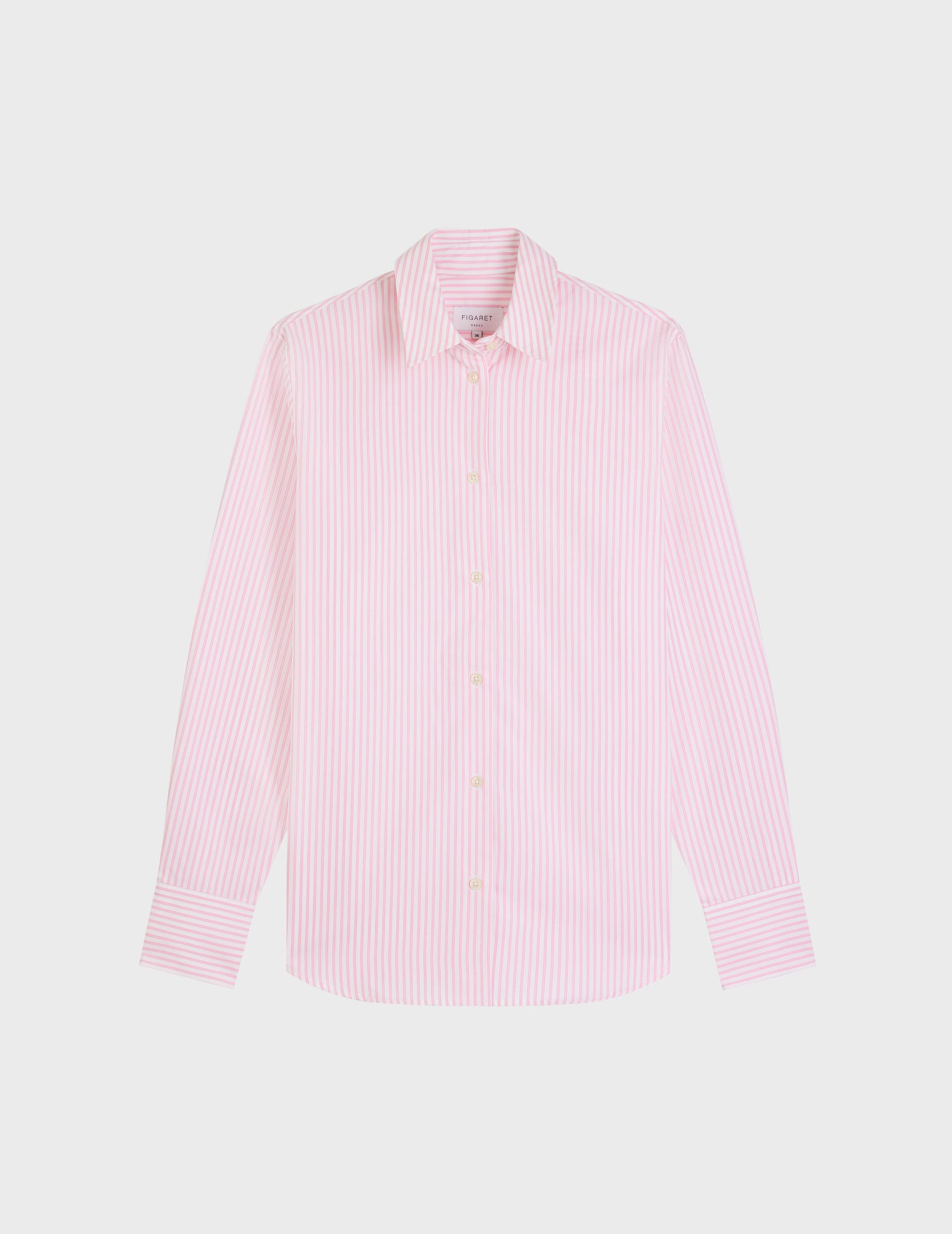 Marion pink striped shirt - Poplin - Shirt Collar#4