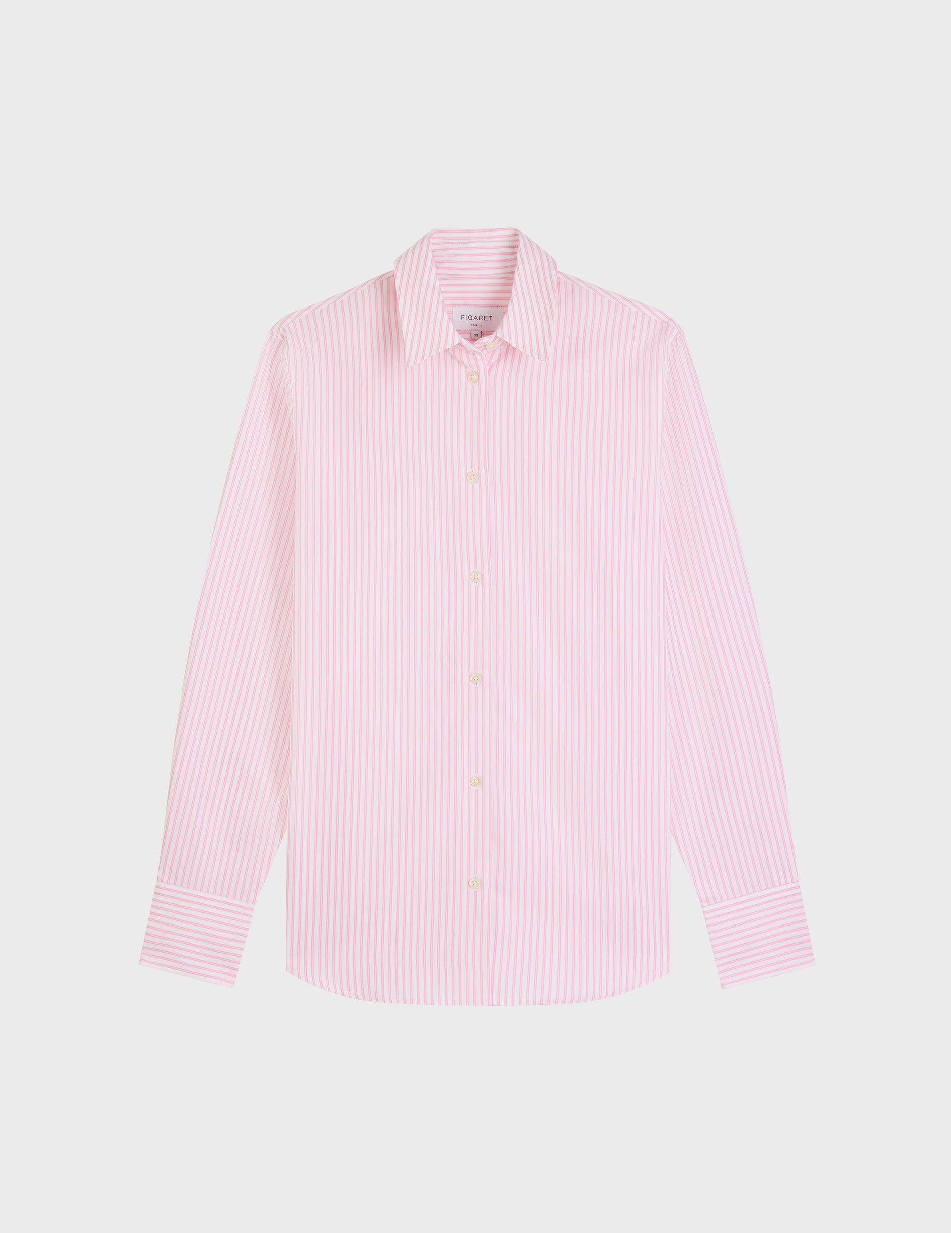 pink striped Marion shirt - Poplin - Shirt Collar