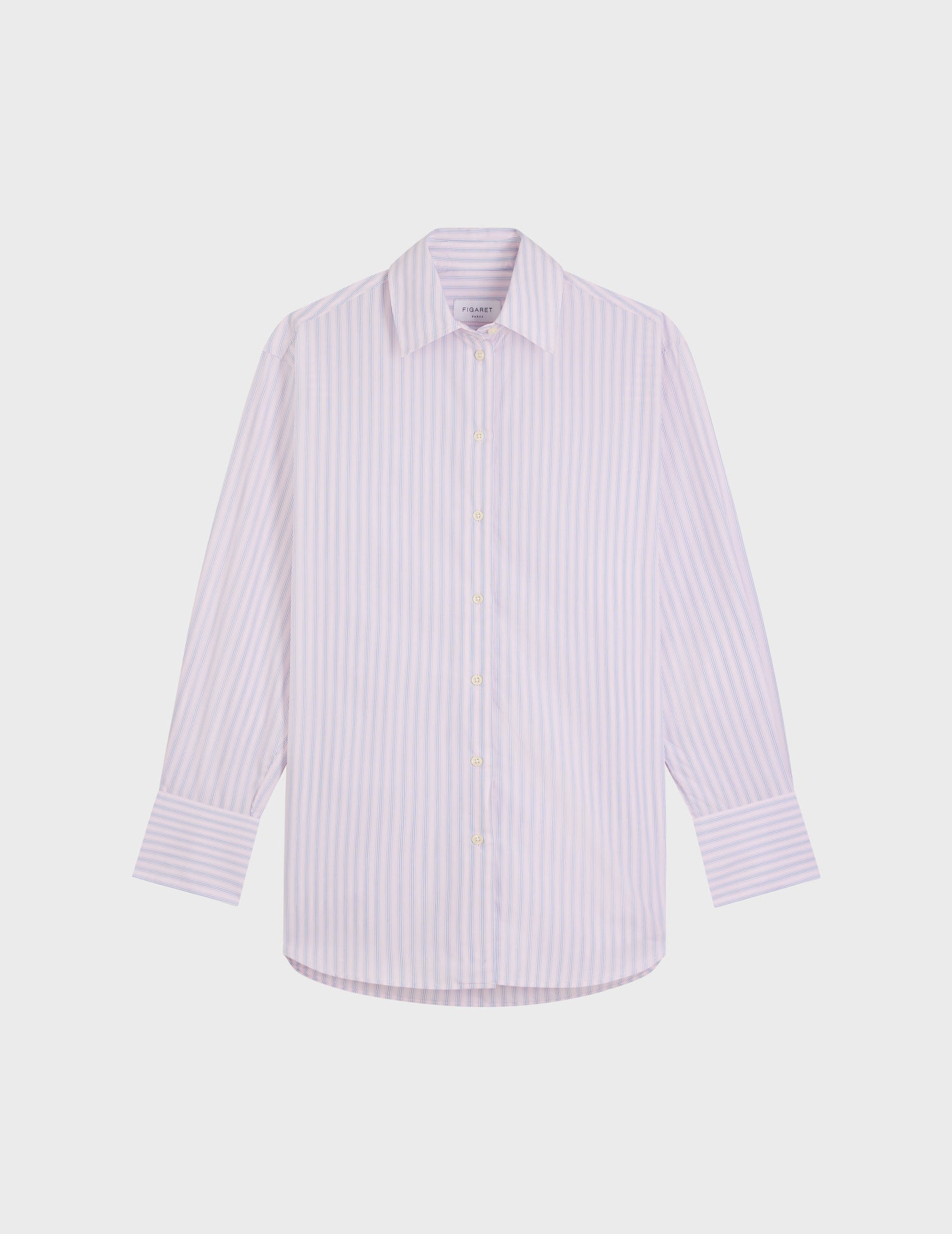 Mathilde pink striped shirt - Poplin - Shirt Collar#4