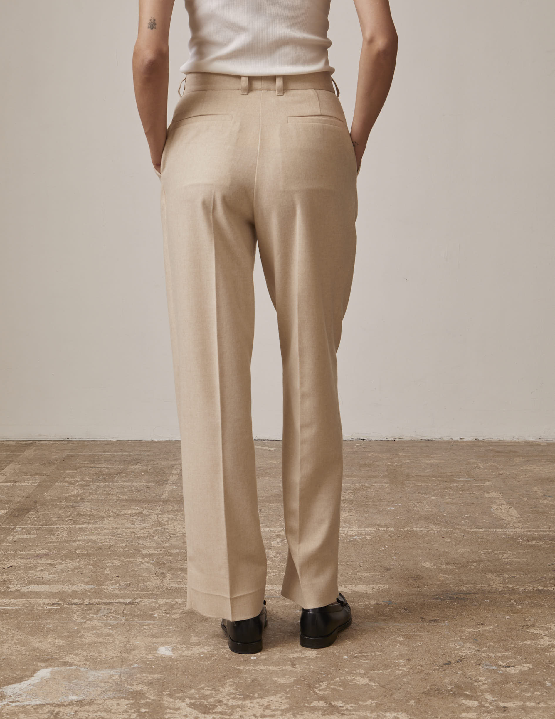 Grazia pants in beige wool fabric - Cloth