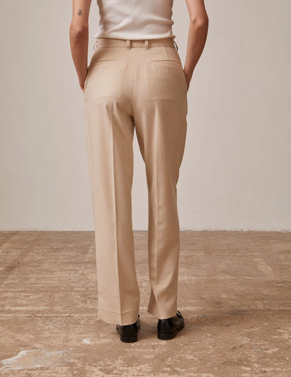 Grazia pants in beige wool fabric