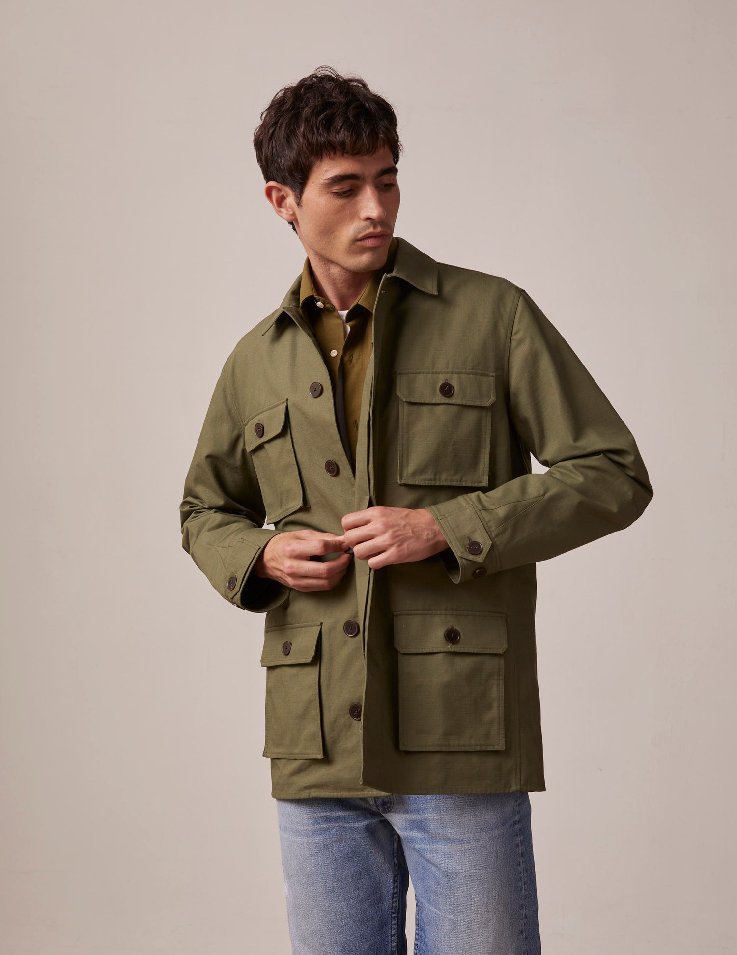 khaki ripstop Isao jacket