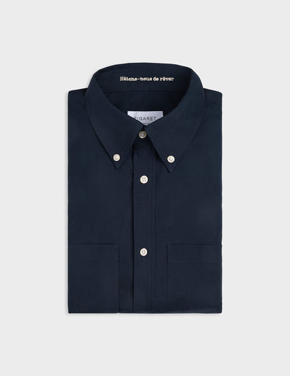 Antoine navy embroidered aviator shirt