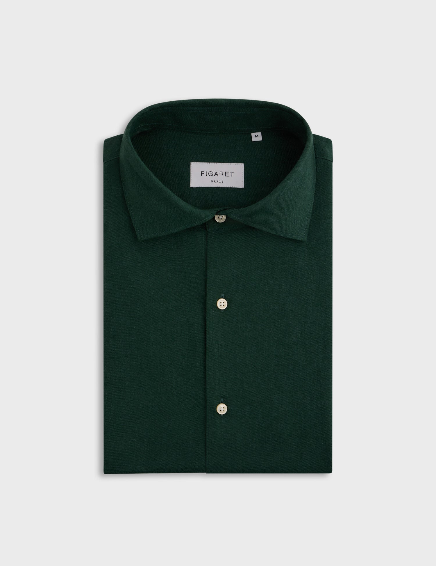 Green Aristote shirt - Flannel - Italian Collar#4