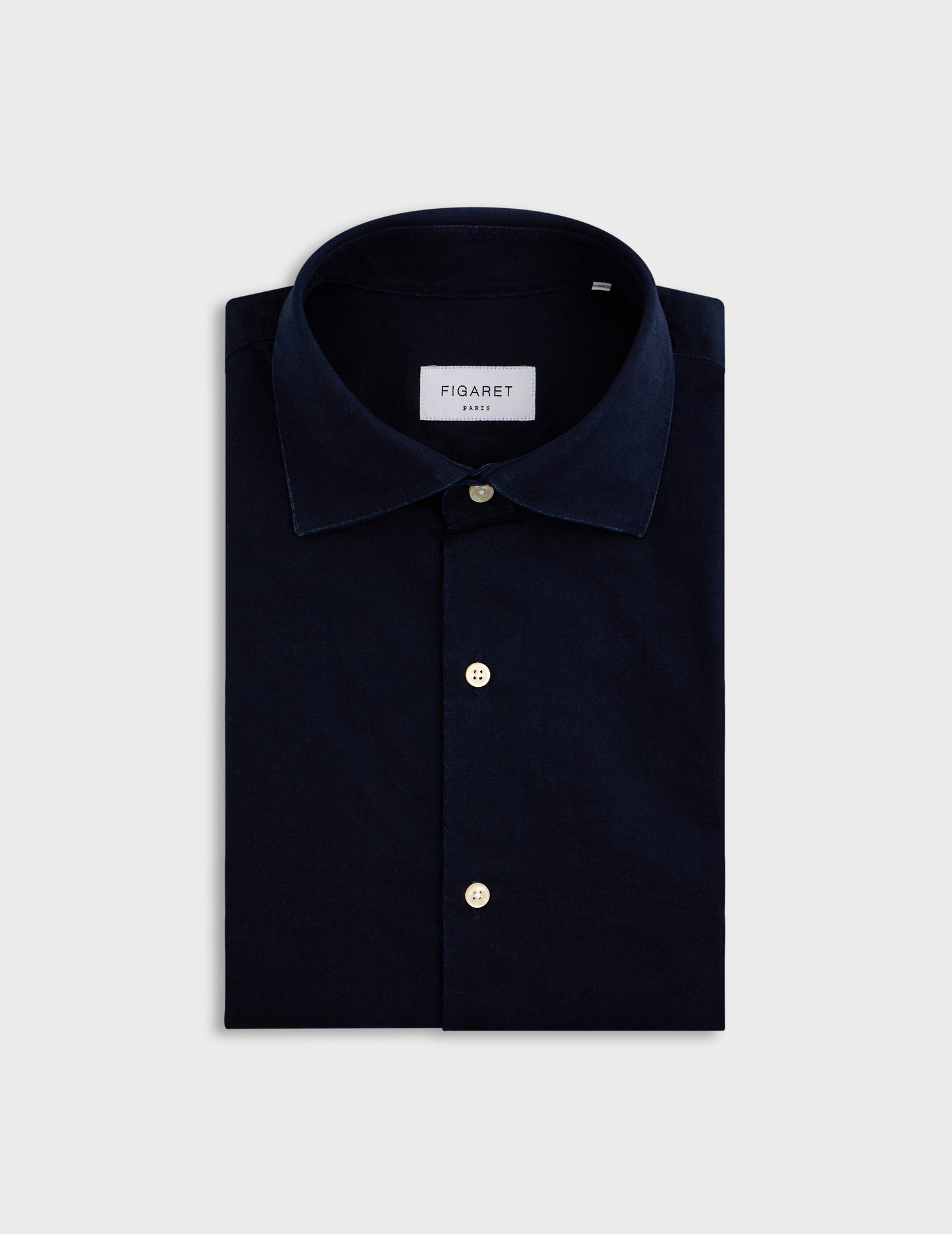 Navy blue denim Arisote shirt - Denim - Italian Collar#4