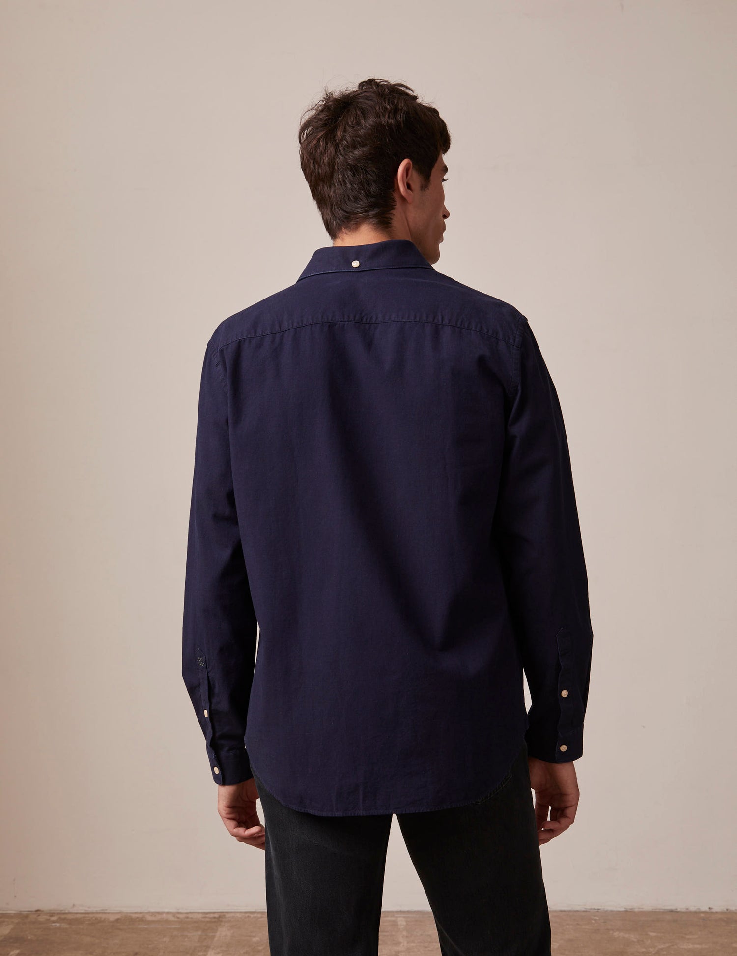 Navy blue denim Arisote shirt - Denim - Italian Collar#2