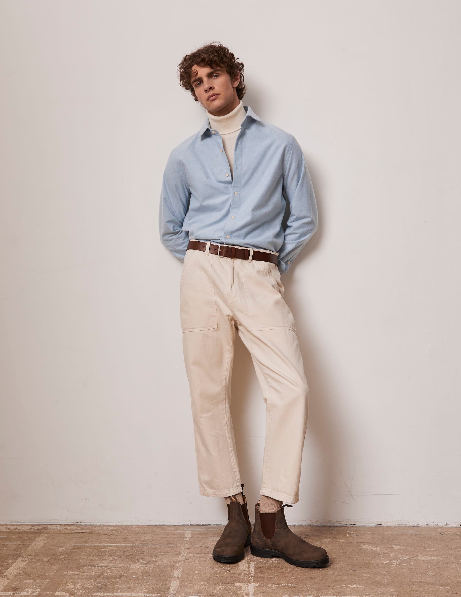 blue Auguste shirt - Brushed oxford - French Collar