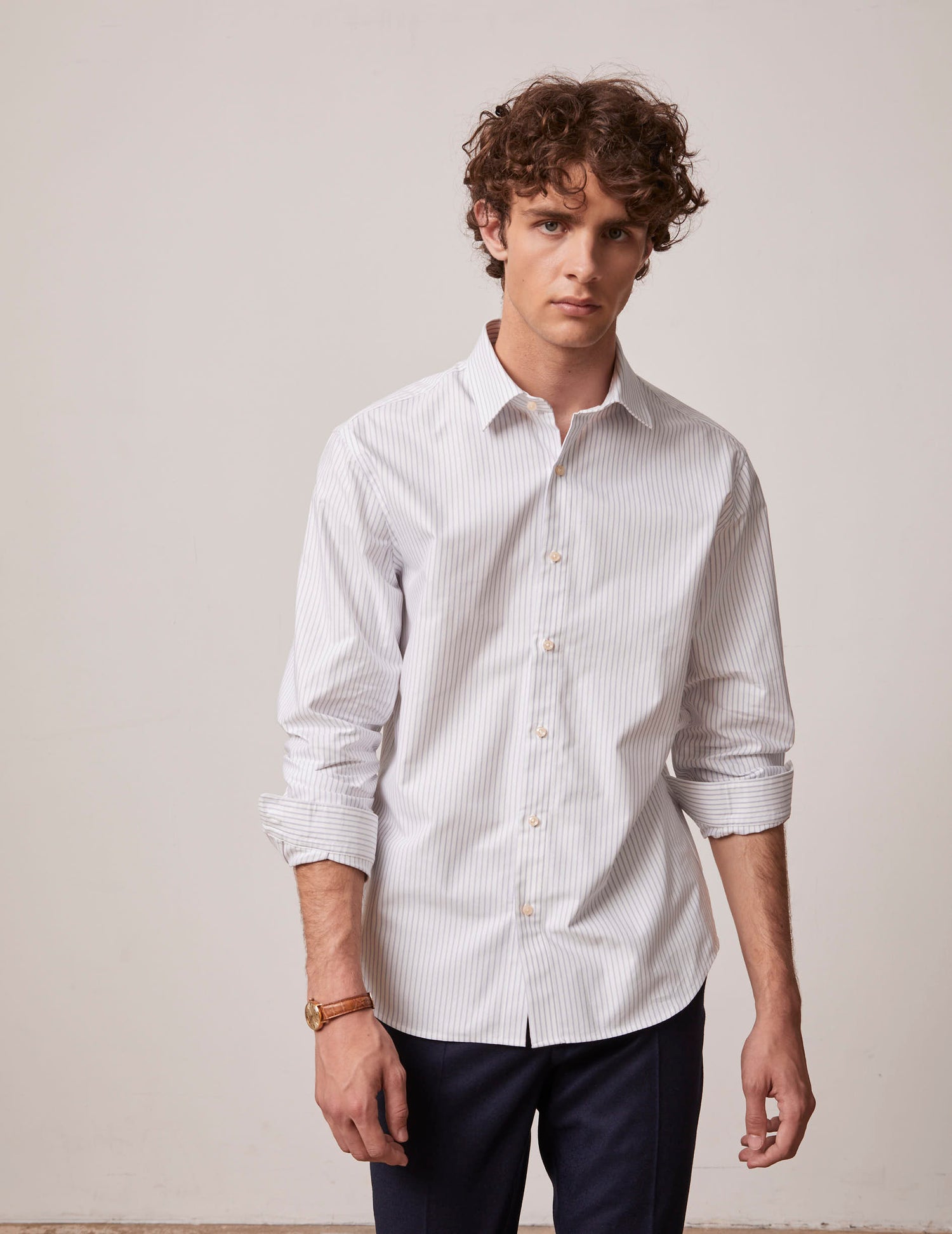 Red striped Auguste shirt - Oxford - French Collar