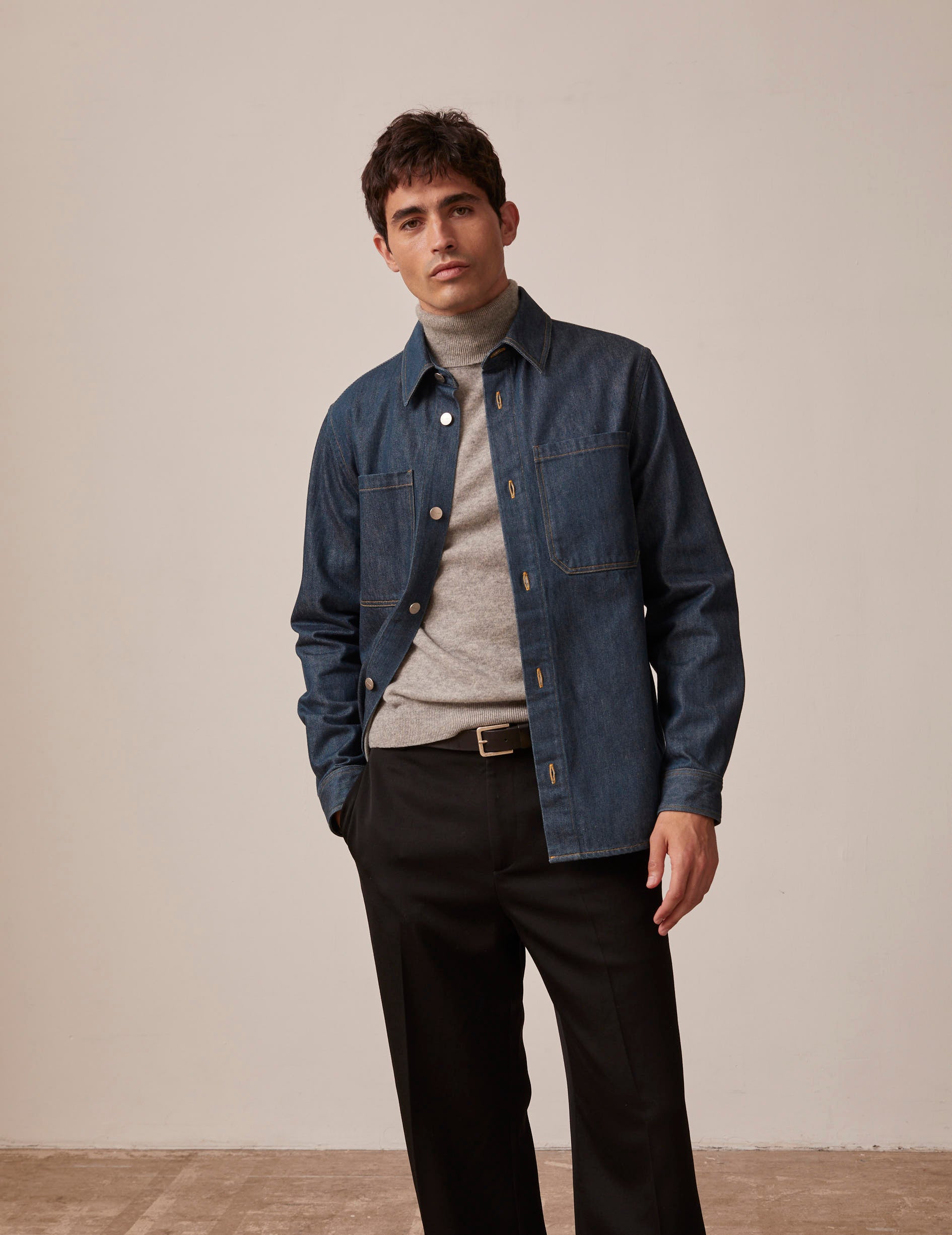 Cameron navy denim overshirt