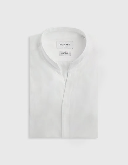 Hidden button placket white Carl shirt