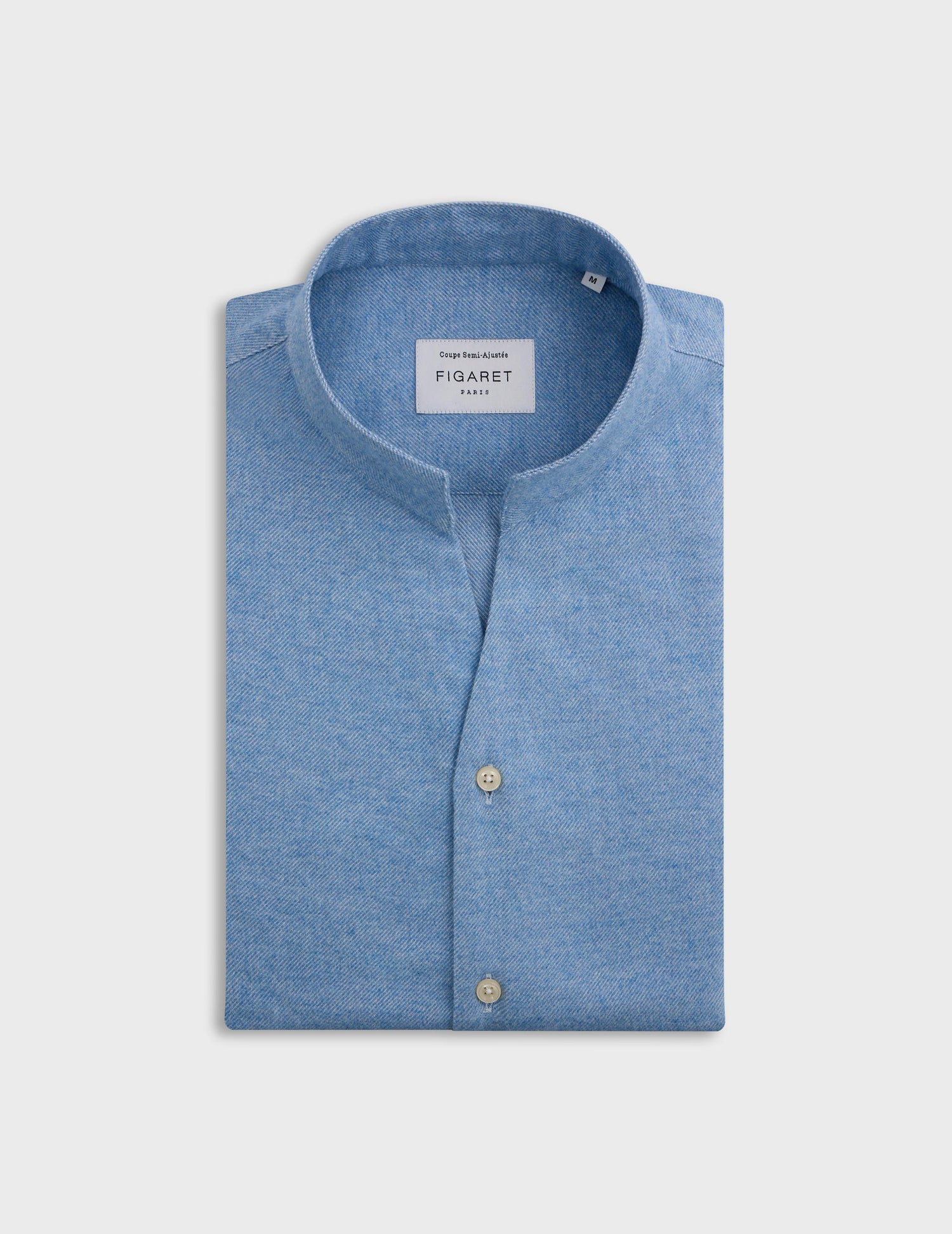 Blue Carl shirt - Flannel - Open straight Collar#3