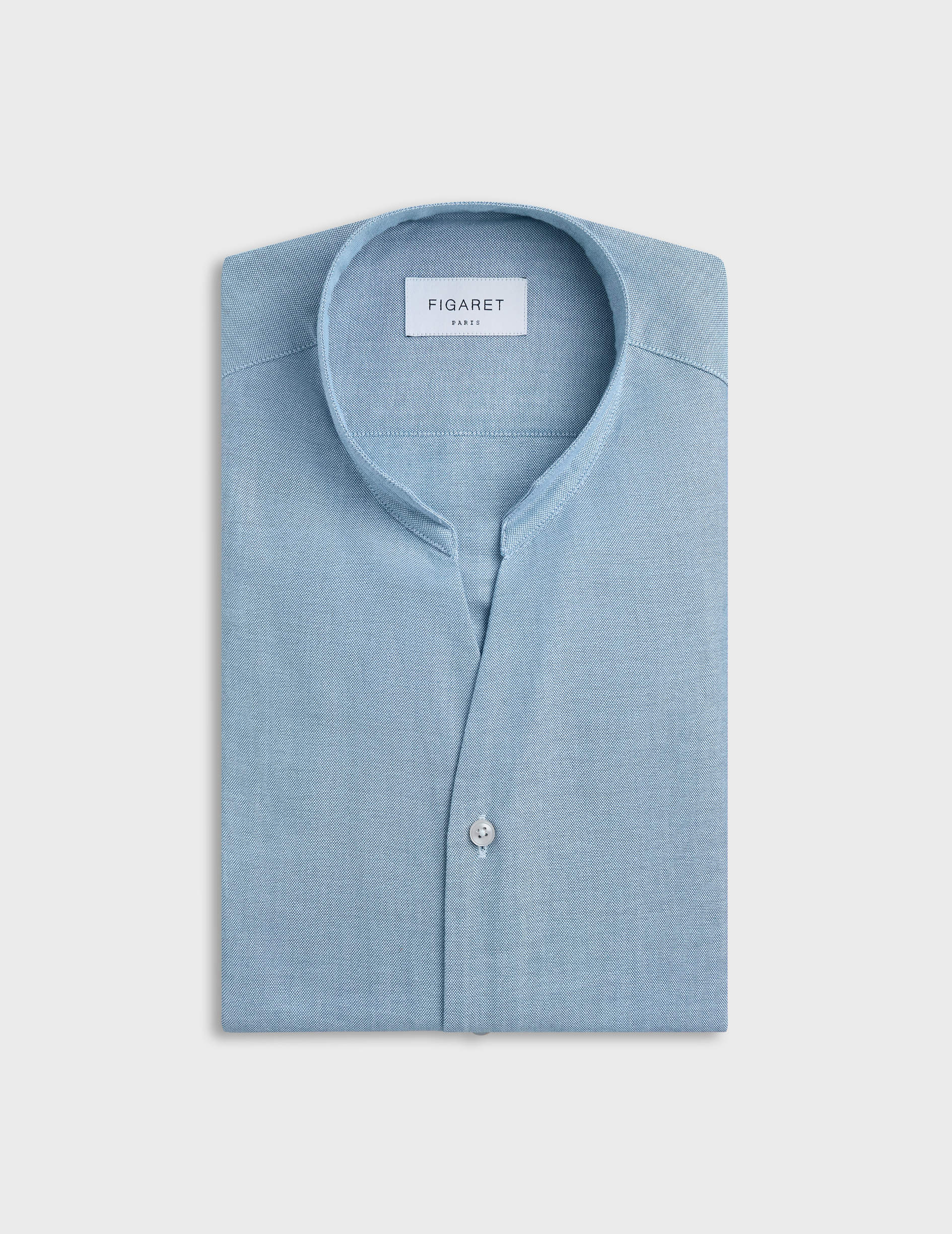 Blue Carl shirt - Chambray - Open straight Collar