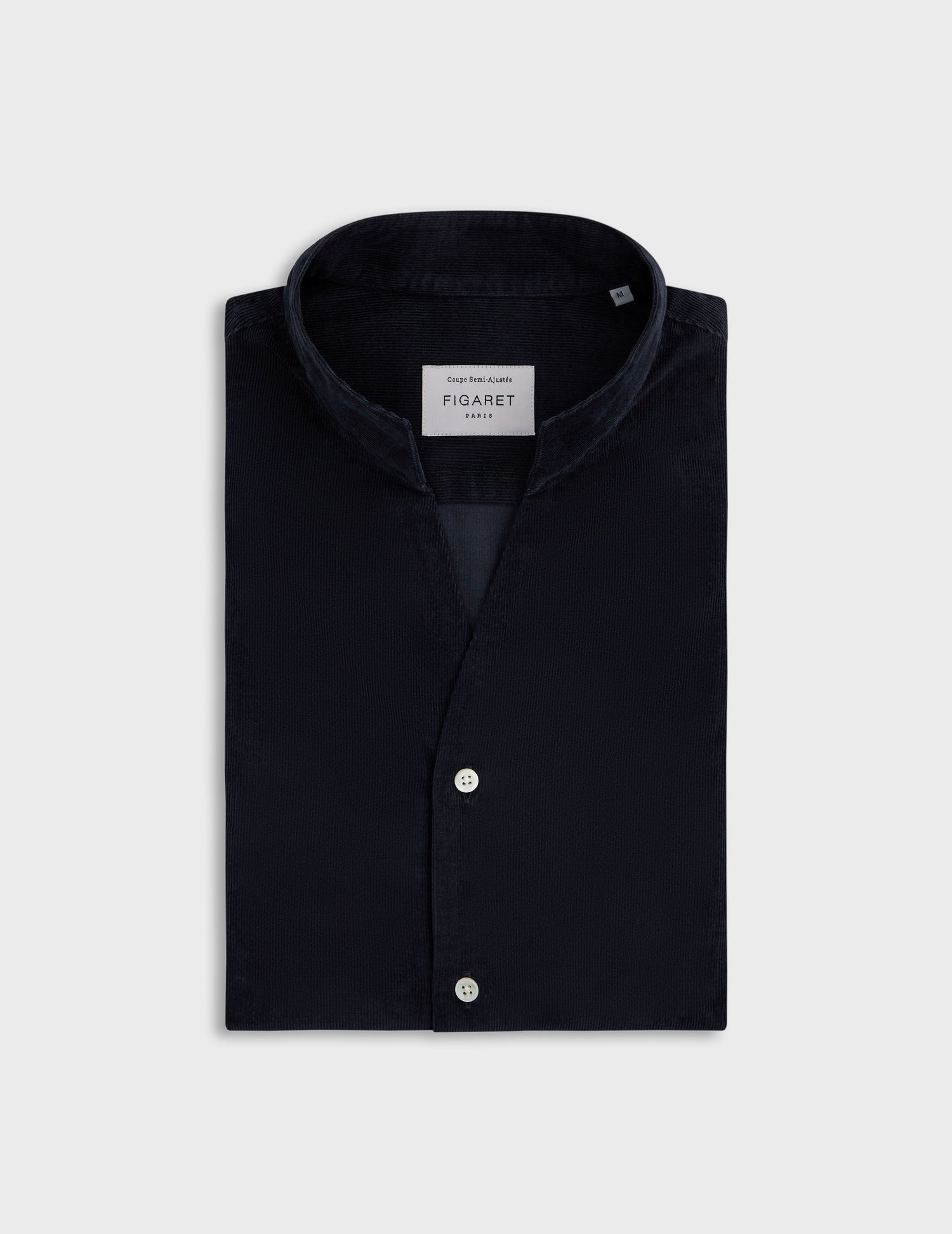 Navy blue Carl shirt - Velvet - Open straight Collar#4