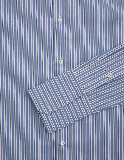 Blue striped fitted shirt