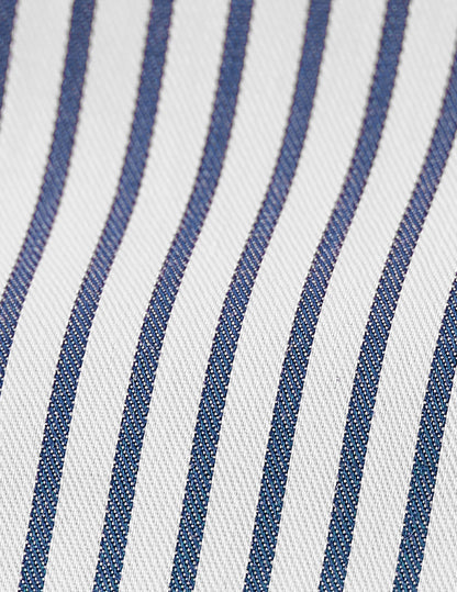 fitted Navy blue striped shirt