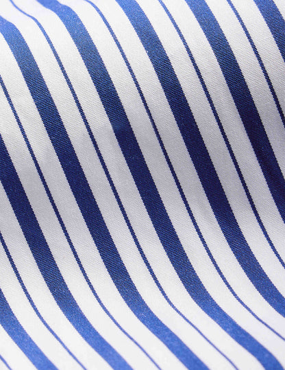 Navy blue striped semi-fitted shirt