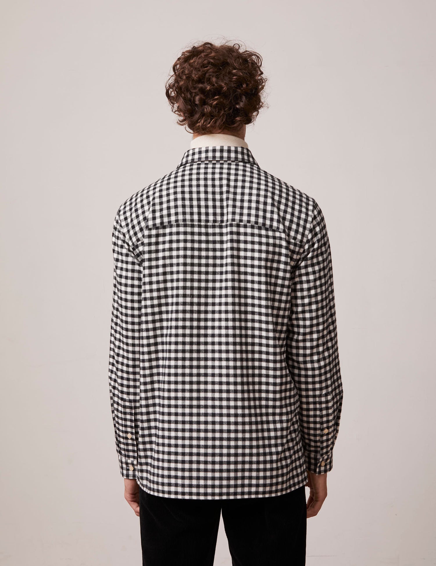 Black checked Florian shirt - Flannel - French Collar#2