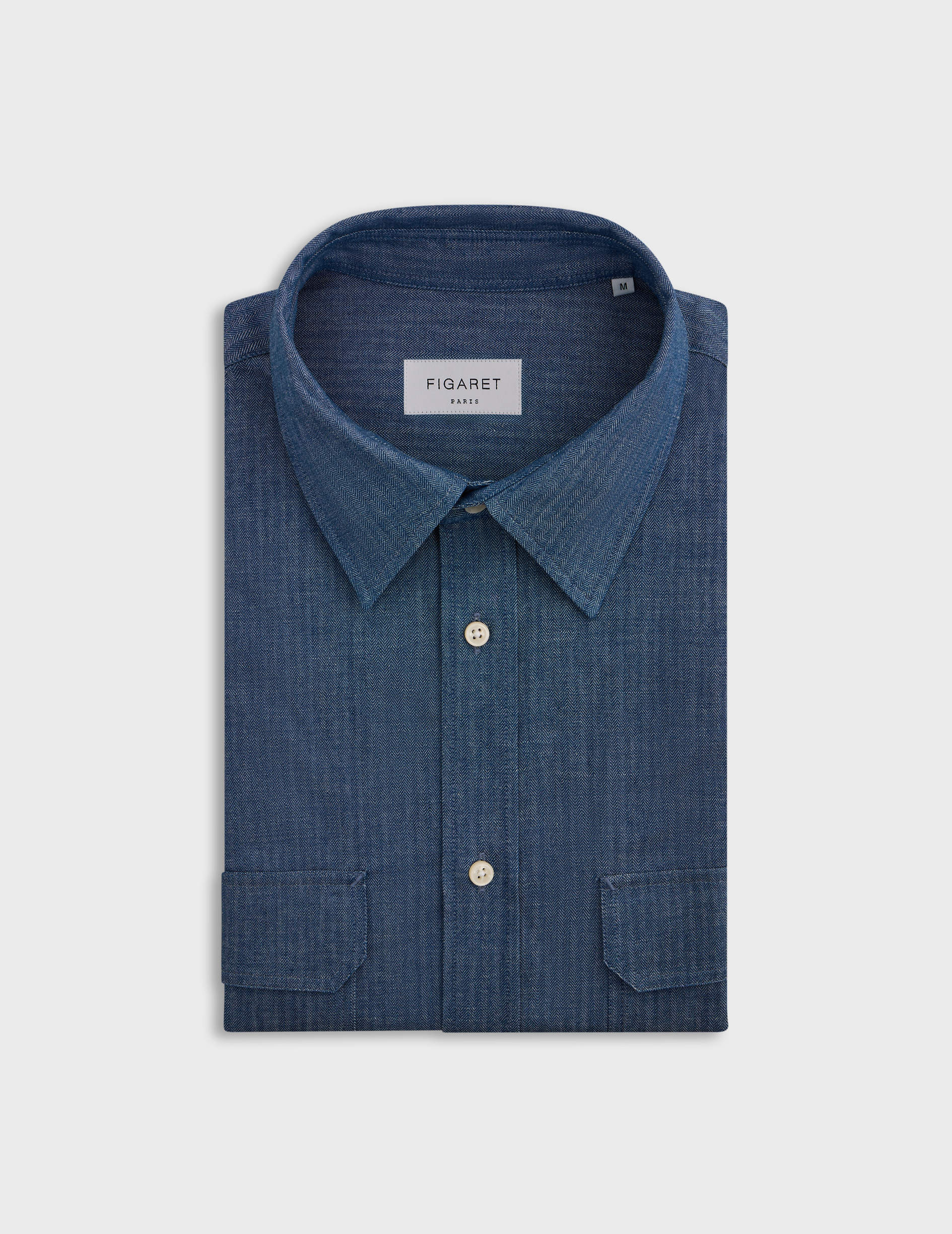 Blue denim Florian shirt - Denim - French Collar