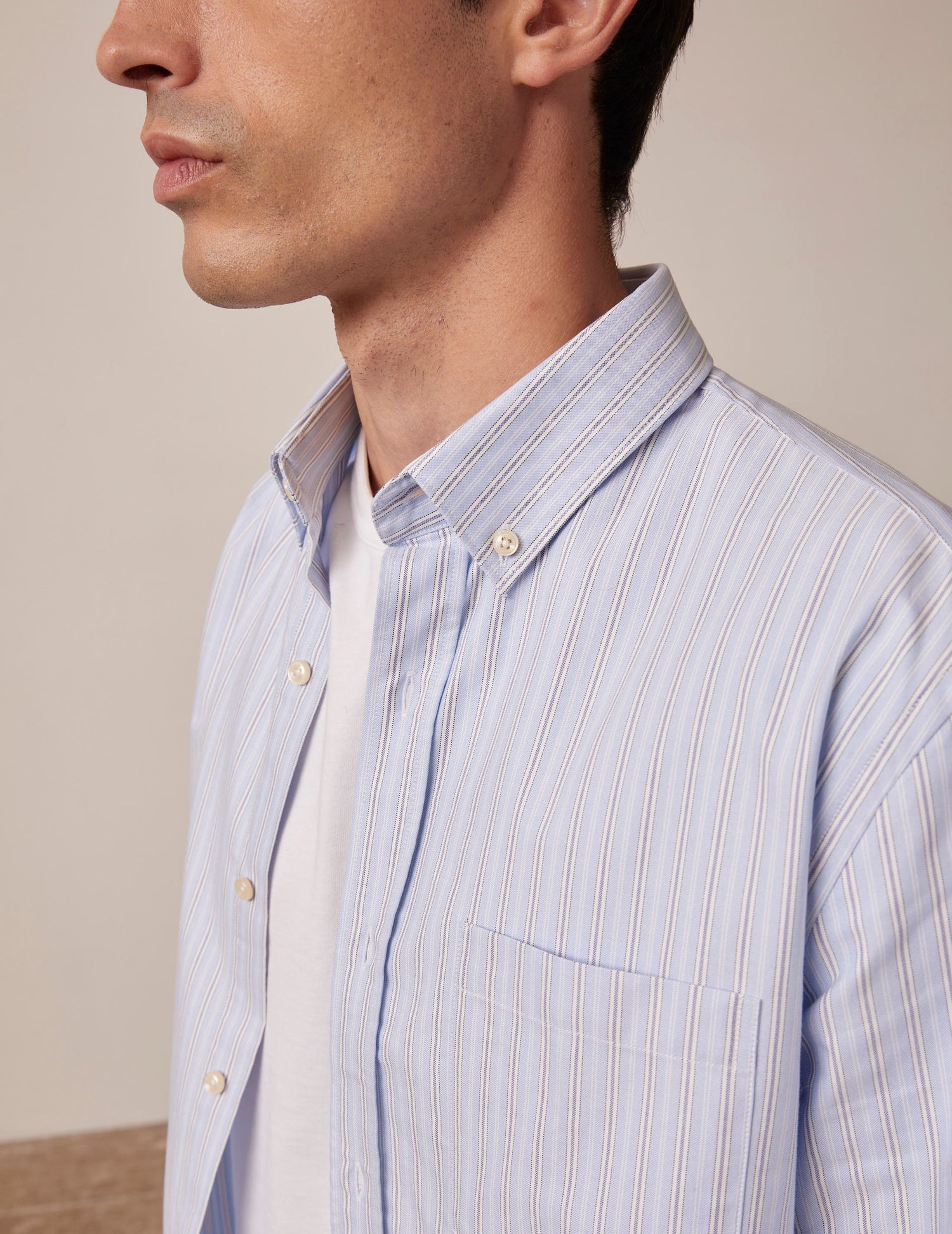 Blue striped Gabriel shirt - Oxford - American Collar#3