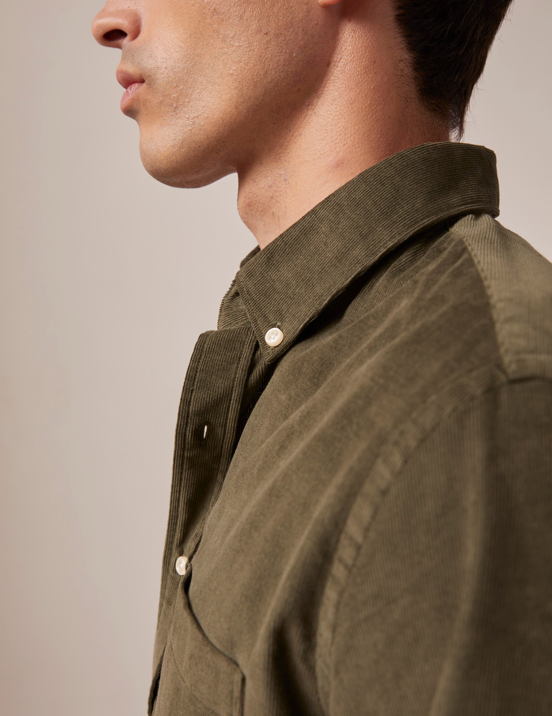 Khaki Gabriel shirt - Velvet - American Collar